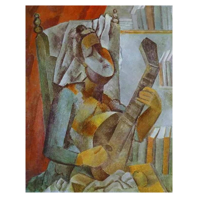 Woman Playing The Mandoline By Pablo Picasso Oil Painting Art Gallery