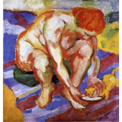 Nude With Cat by Franz Marc...