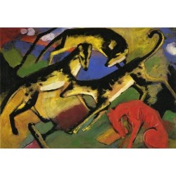 Playing Dogs by Franz Marc...