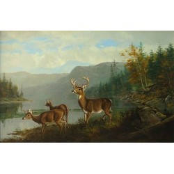 Landscape with Deer By...