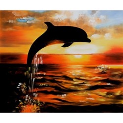 Dolphin II Oil Painting  -...