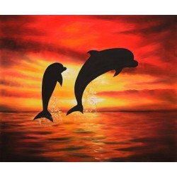 Dolphin III Oil Painting  -...