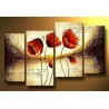 Three Red Flowers | Oil Painting Abstract art Gallery