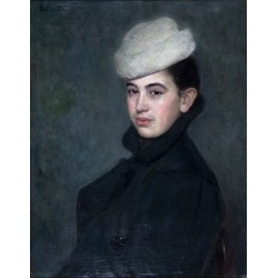 Woman with a White Hat by...