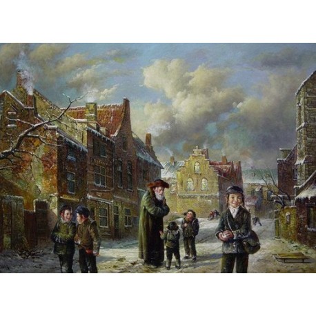 Elena Flerova - Winter | Jewish Art Oil Painting Gallery