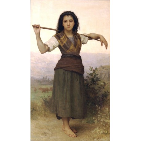 The Shepherdess 1889 by  William Adolphe Bouguereau - Art gallery oil painting reproductions