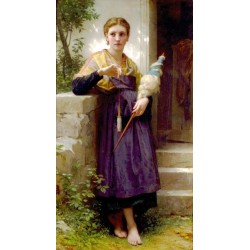 The Spinner by William Adolphe Bouguereau - Art gallery oil painting reproductions