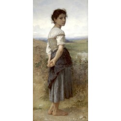The Young Shepherdess 1885 by William Adolphe Bouguereau - Art gallery oil painting reproductions