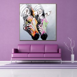 Zebra Couple - Handmade Abstract Art Modern Oil Painting