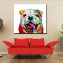 Colorful Dog - Hand-Painted Animal Wall Art Modern Oil Painting