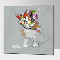 Little Kitty - Hand-Painted Modern Home decor wall art oil Painting