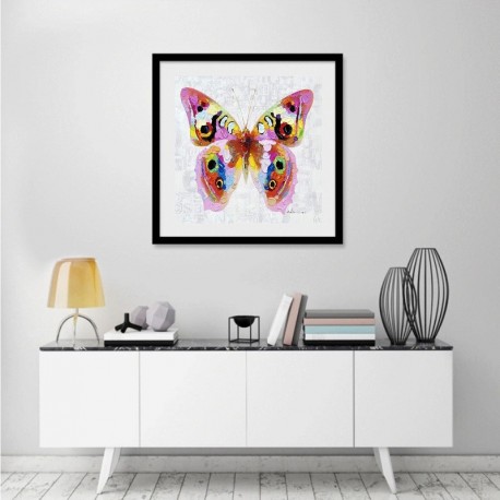 Colorful Butterfly - Hand-Painted Modern Home decor wall art oil...