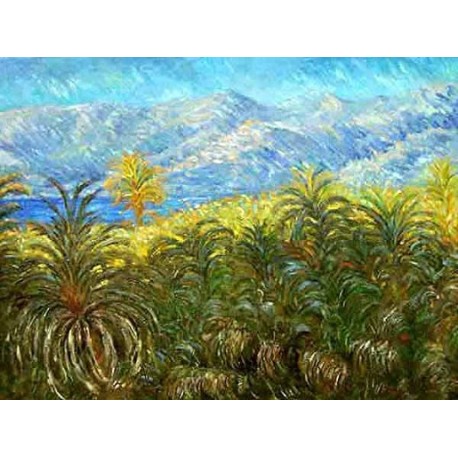 Palm Trees at Bordighera by  Claude Oscar Monet - Art gallery oil painting reproductions