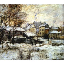 Snow Effect with Setting Sun by Claude Oscar Monet - Art gallery oil painting reproductions